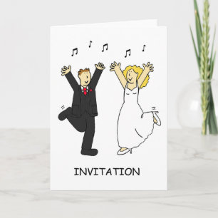 Bröllopsinbjudan Bride och Groom Dancing Inbjudan