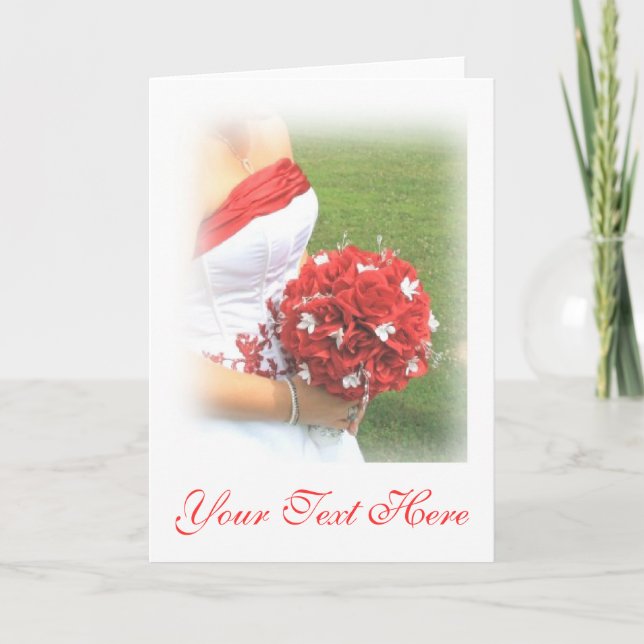 Bröllopsinbjudan - Bride w/Bouquet Inbjudan (Framsida)