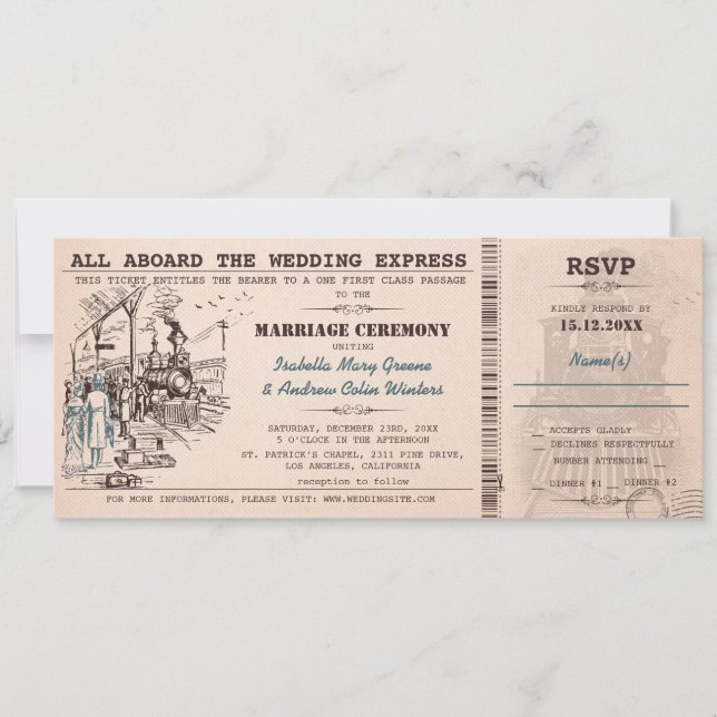 Bröllopsinbjudan Bröllop Express Inbjudningar (Framsida)