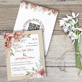 bröllopsinbjudan BUDGET QR-kod för blommor