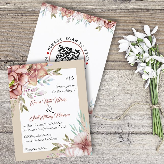 bröllopsinbjudan BUDGET QR-kod för blommor (Skapare uppladdad)