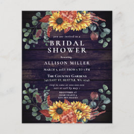 Bröllopsinbjudan Budget Trä Solrosor