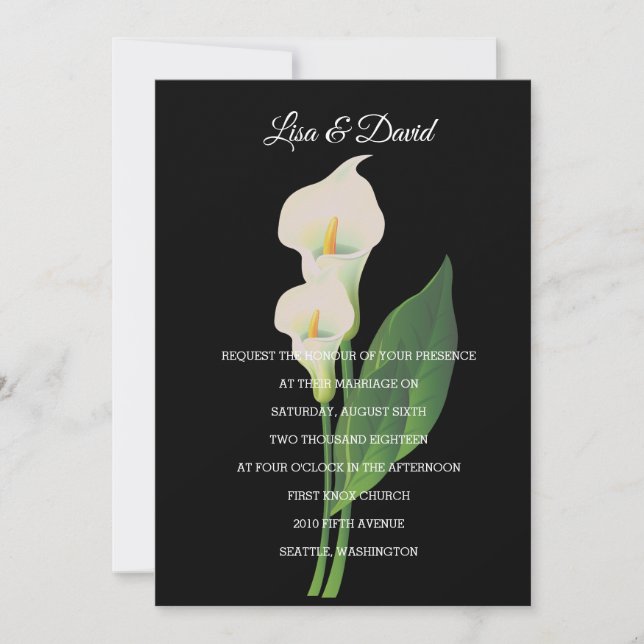 Bröllopsinbjudan-Cala Lily Inbjudningar (Framsida)