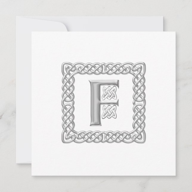 Bröllopsinbjudan Celtic Monogram Brev F Inbjudningar (Framsida)