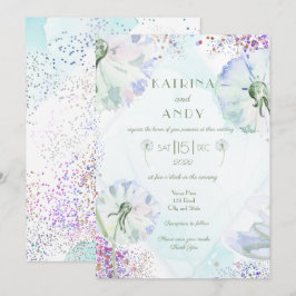 Bröllopsinbjudan Dandelion och Glitter Inbjudningar