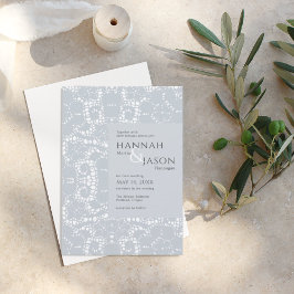 Bröllopsinbjudan Dusty Blue Snöre Inbjudningar