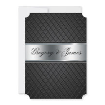 Bröllopsinbjudan, Elegant Black och Silver