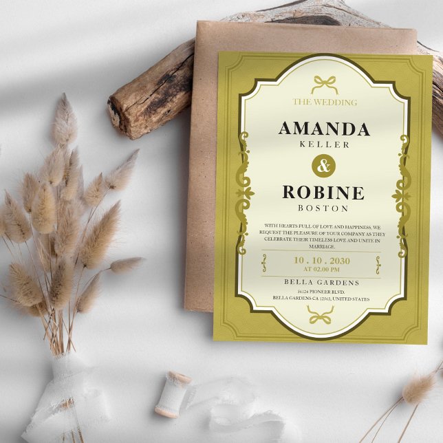 Bröllopsinbjudan elegant Guld Inbjudningar (Skapare uppladdad)