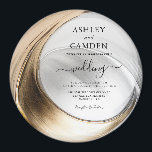 Bröllopsinbjudan elegant Guld och Silver Magnet<br><div class="desc">Skapa din egen Elegant Guld och Silver Circle Bröllop Magnet-inbjudan! Anpassa den här designen med din egen text. Du kan anpassa den här designen ytterligare genom att klicka på knappen "Redigera detaljer" om du vill.</div>