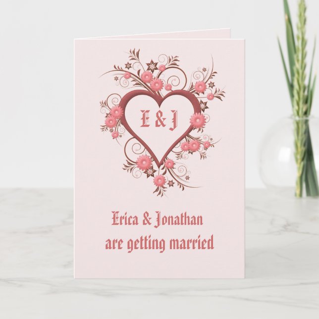 Bröllopsinbjudan, Elegant Heart Ram Inbjudan (Framsida)