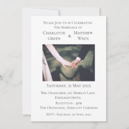 Bröllopsinbjudan Elegant Holding Händer Inbjudningar