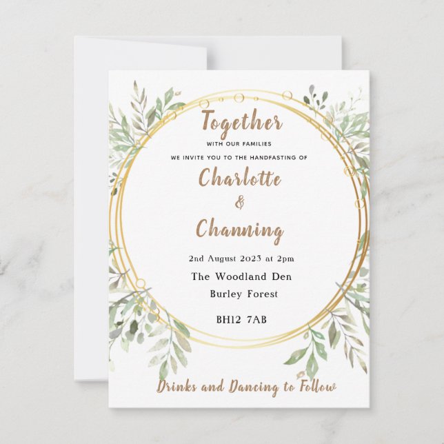 Bröllopsinbjudan | ELEGANT | OSA | Handtag Inbjudningar (Framsida)