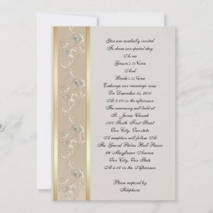 Bröllopsinbjudan elegant präglad look duk, inbjudningar
