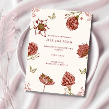 Bröllopsinbjudan Elegant Rosenskära Blommig 