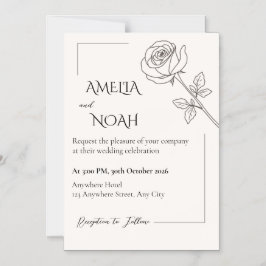 Bröllopsinbjudan | Elegant Typografisk Design Magnetisk Inbjudningskort
