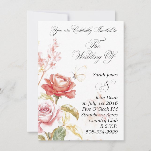 Bröllopsinbjudan enkel inbjudningar (Framsida)