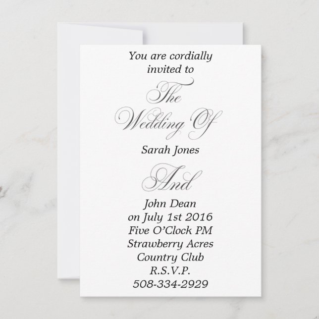 Bröllopsinbjudan enkel inbjudningar (Framsida)