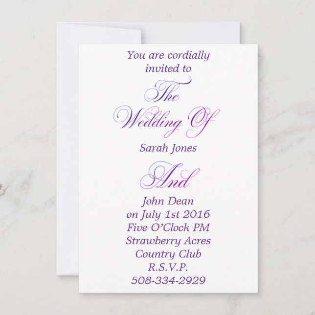 Bröllopsinbjudan enkel inbjudningar (Framsida)