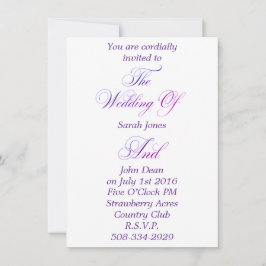 Bröllopsinbjudan enkel inbjudningar