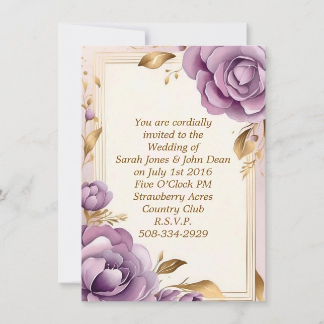 Bröllopsinbjudan enkel inbjudningar (Framsida)