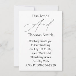 Bröllopsinbjudan enkel inbjudningar