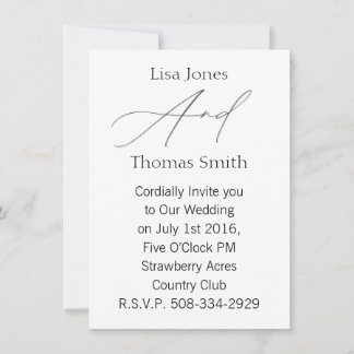 Bröllopsinbjudan enkel inbjudningar