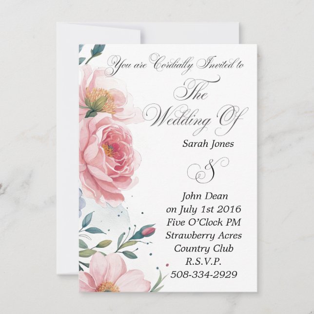 Bröllopsinbjudan enkel inbjudningar (Framsida)