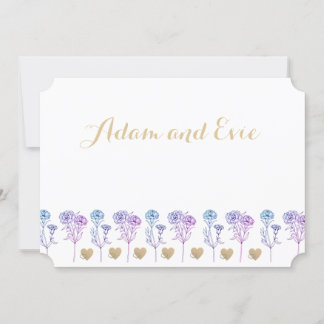 Bröllopsinbjudan - enkel och Elegant Carnations Tack Kort