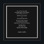 Bröllopsinbjudan | Enkelt IV |bläck Inbjudningar<br><div class="desc">Enkelt svartbröllop med en enda vit ruta och grått-skrivning,  detta inbjudan kan användas för alla speciella tillfällen.</div>