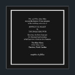 Bröllopsinbjudan | Enkelt IV |bläck Inbjudningar<br><div class="desc">Enkelt svartbröllop med en enda vit ruta och grått-skrivning,  detta inbjudan kan användas för alla speciella tillfällen.</div>