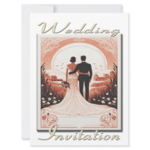 Bröllopsinbjudan Ett par tittar på scenen