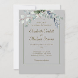 Bröllopsinbjudan Eucalyptus bow 5 tum x 7 tum Inbjudningar