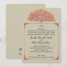 Bröllopsinbjudan Fall Oak Träd