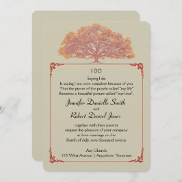 Bröllopsinbjudan Fall Oak Träd Inbjudningar