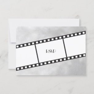 Bröllopsinbjudan Filmremsa Svar RSVP Inbjudan