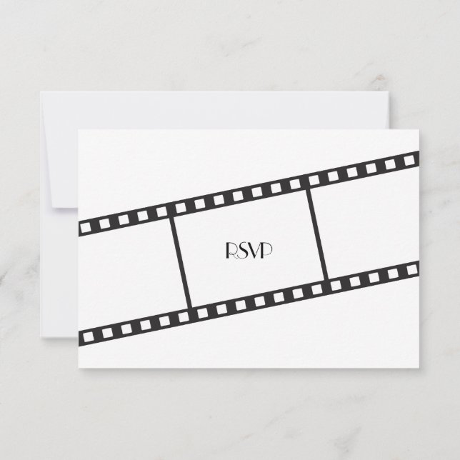Bröllopsinbjudan Filmsvar RSVP Svar Inbjudan (Baksida)