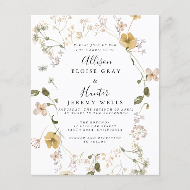 Bröllopsinbjudan Flygblad (Framsidan)