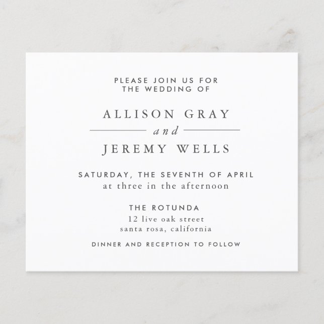 Bröllopsinbjudan Flygblad (Framsidan)