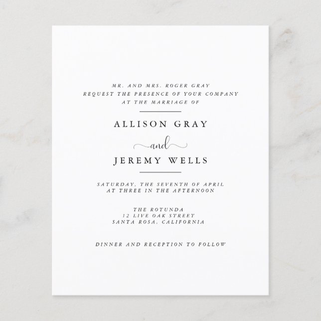 Bröllopsinbjudan Flygblad (Framsidan)