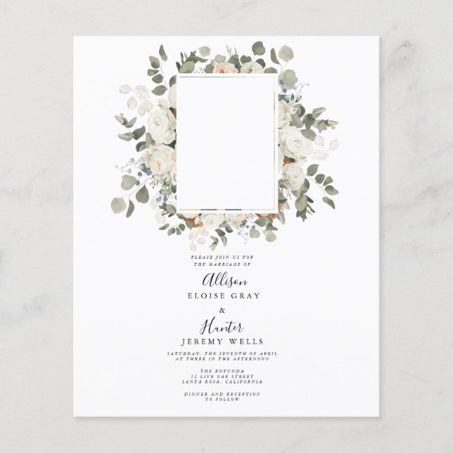 Bröllopsinbjudan Flygblad (Framsidan)