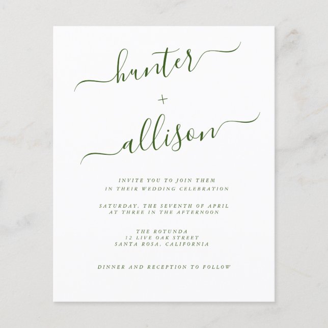 Bröllopsinbjudan Flygblad (Framsidan)