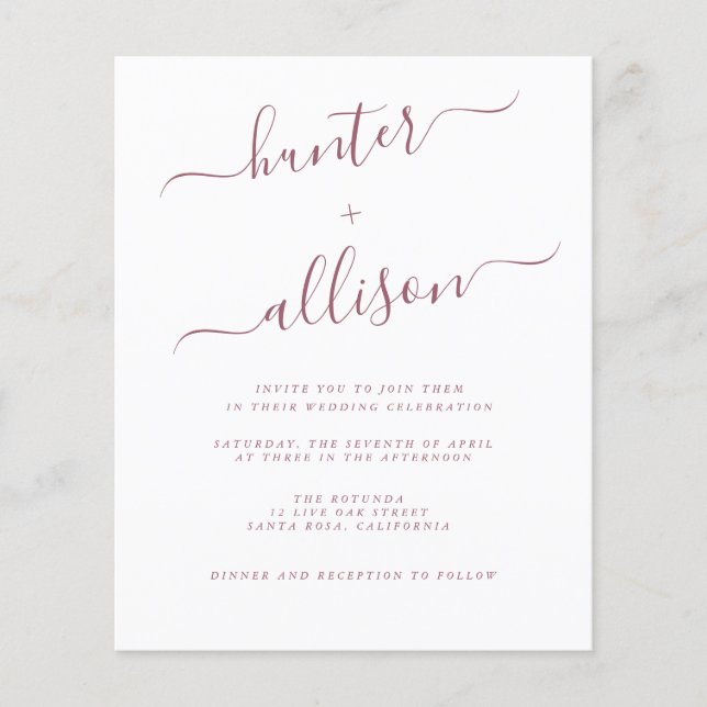 Bröllopsinbjudan Flygblad (Framsidan)