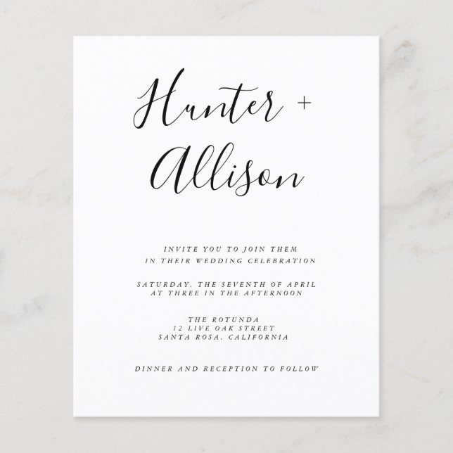 Bröllopsinbjudan Flygblad (Framsidan)