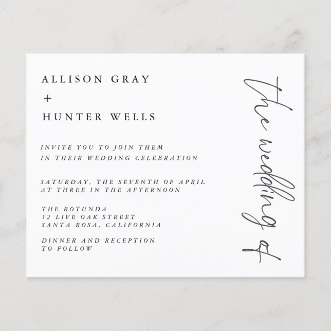 Bröllopsinbjudan Flygblad (Framsidan)