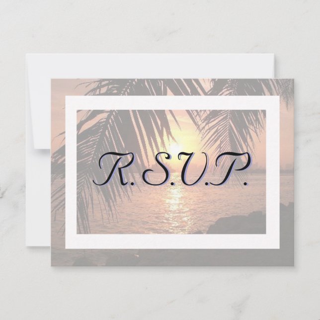 Bröllopsinbjudan för beach wedding R.S.V.P. OSA Kort (Framsida)