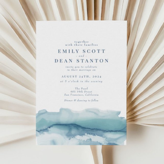 Bröllopsinbjudan för blått havsvatten inbjudningar (Skapare uppladdad)