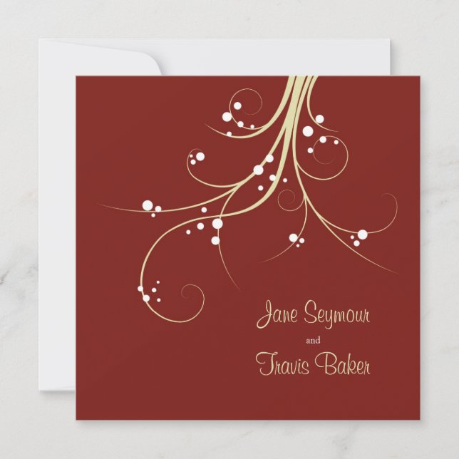 Bröllopsinbjudan för Blommigt - Elegant och enkel Inbjudningar (Framsida)