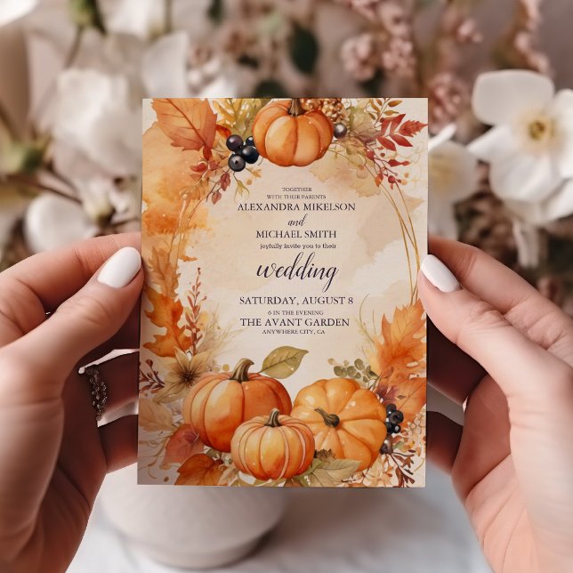 Bröllopsinbjudan för Blommigt på hösten Inbjudningar (Skapare uppladdad)