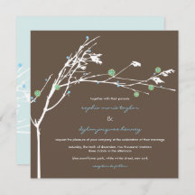 Bröllopsinbjudan för blommor under vintern Gren Sn