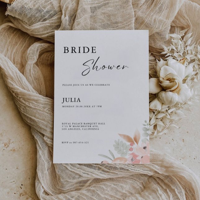 Bröllopsinbjudan för brudens shower med vilda blom inbjudningar (Wildflower Bridal Shower Wedding Invitation)